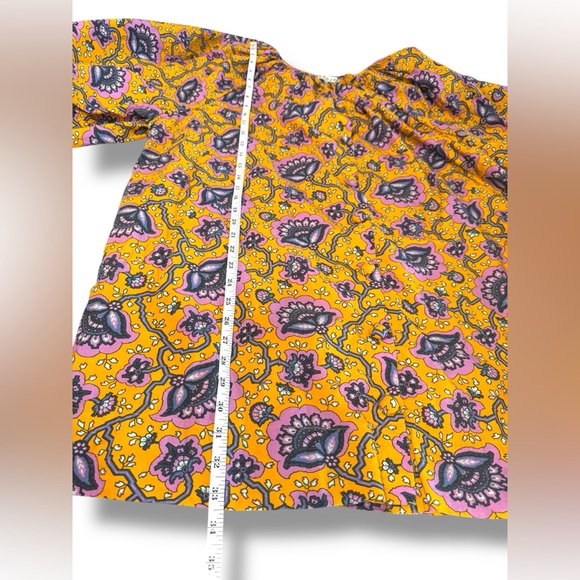 Rhode Paloma Dress in Gold Lotus‎ Print Oversized Button Resort Chic Medium - Picture 9 of 15